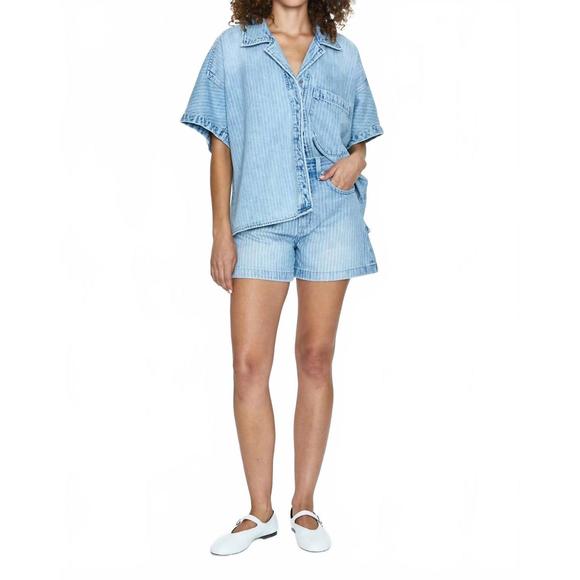 NEW PISTOLA della camp denim shirt in blue - Picture 2 of 4